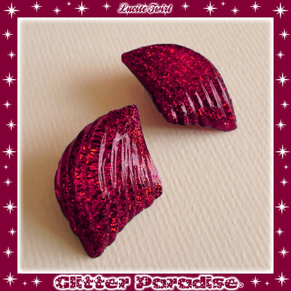 Earrings: Confetti Lucite Twirl Dust