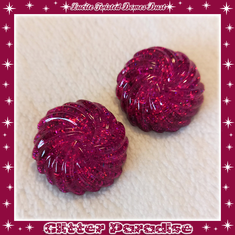 Earrings: Confetti Lucite Twisted Domes Dust