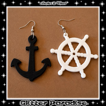 Earrings: Anchor and Wheel