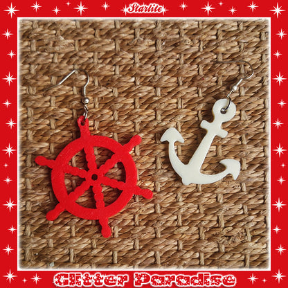 Earrings: Anchor and Wheel