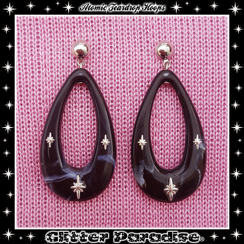 Pendientes: Atomic Teadrop Hoops