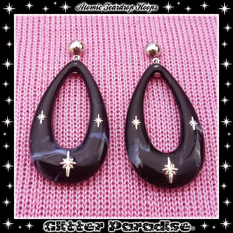 Pendientes: Atomic Teadrop Hoops
