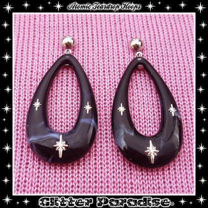 Pendientes: Atomic Teadrop Hoops