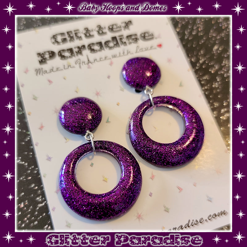 Earrings: Baby Hoops & Dômes Lucite