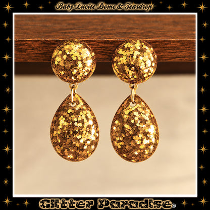 Boucles d'Oreilles : Lucite Baby Dome and Teardrop Dots