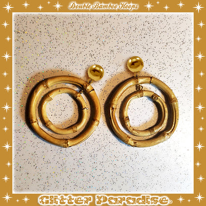 Pendientes: Double Bamboo Hoops