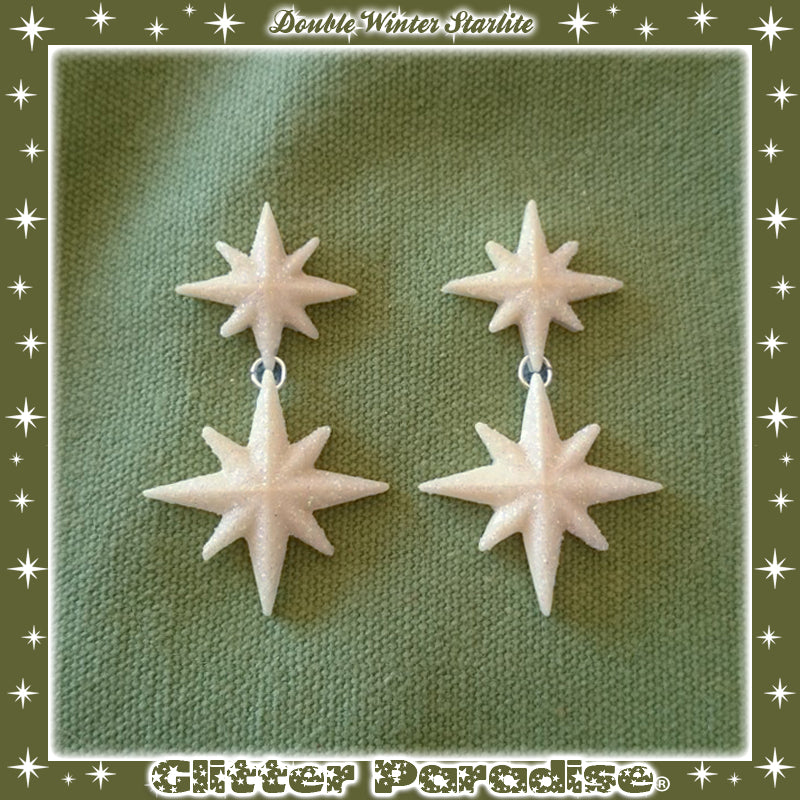 Earrings: Double Winter Starlite