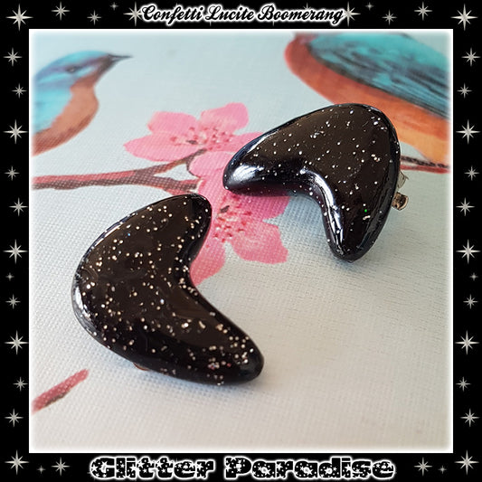 Earrings: Confetti Lucite Boomerang Dust