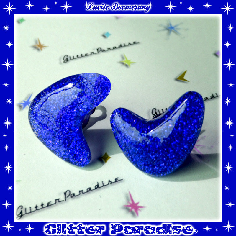 Earrings: Confetti Lucite Boomerang Dust