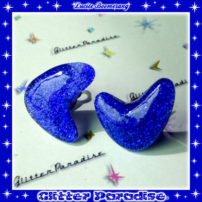 Earrings: Confetti Lucite Boomerang Dust