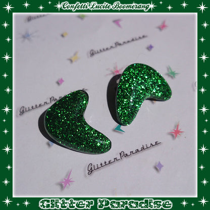 Earrings: Confetti Lucite Boomerang Dust