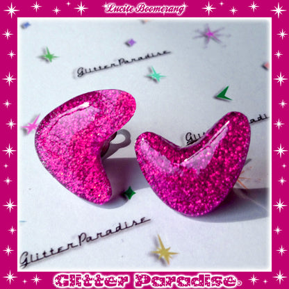 Earrings: Confetti Lucite Boomerang Dust