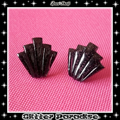 Earrings: Confetti Lucite Deco Shell