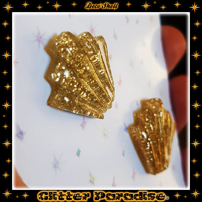 Earrings: Confetti Lucite Deco Shell