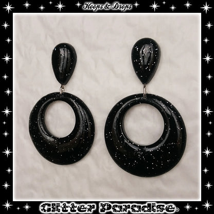 Earrings: Confetti Lucite Hoops and Drops Dust