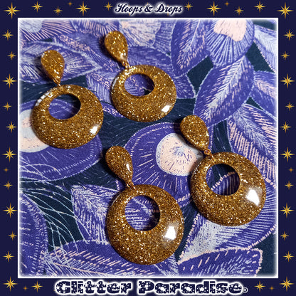 Earrings: Confetti Lucite Hoops and Drops Dust
