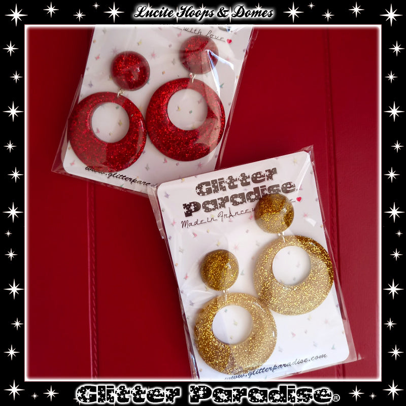 Pendientes: Lucite Hoops & Dômes