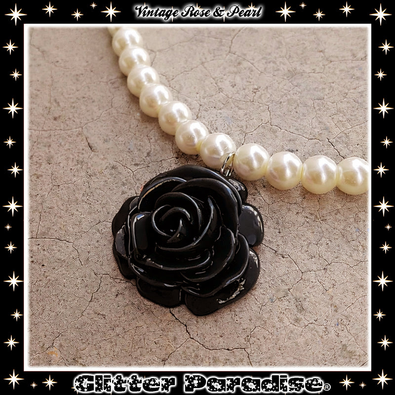 Collar: Vintage Rose and Pearls
