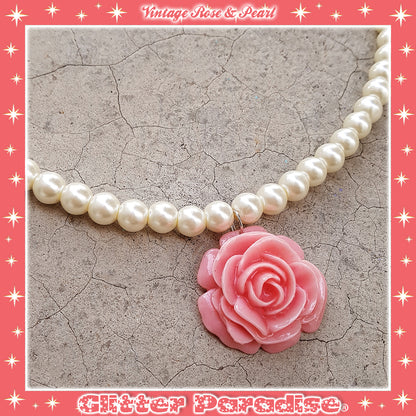 Collar: Vintage Rose and Pearls