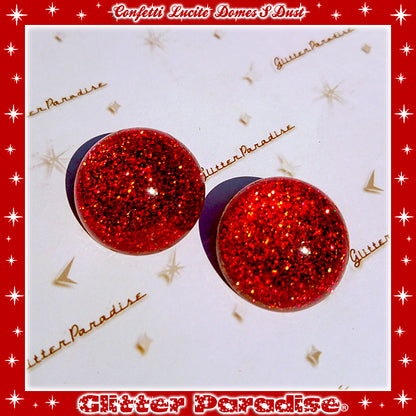 Earrings: Confetti Lucite Dômes Small