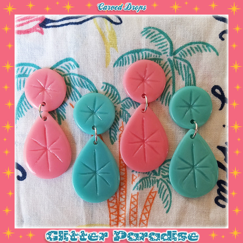Earrings: Carved Drops
